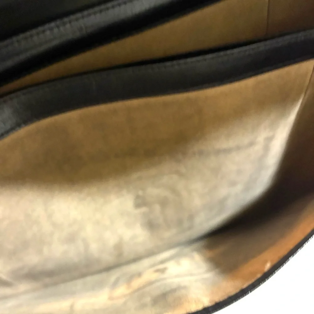 Vintage unisex Black Leather Men's Bag